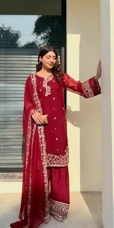 KF 1698 Red in French Crap Embroidery Work & Cut Work Salwar Suit . Introductory Price ₹2049. Delivery 4-6 Working Days. Shop now. | Jump Suits, Salwar suit, Designer Suits, Casual Suits, Creative suits, Palazzo Suits, Party Wear Suits, Patiala Suits, Straight Suits