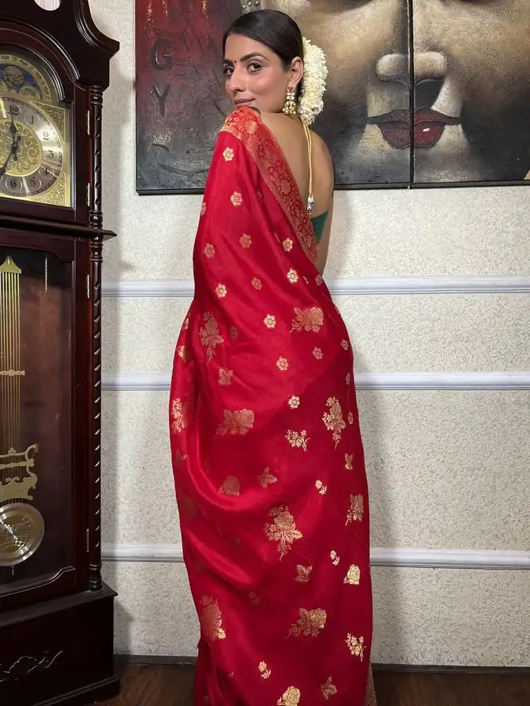 KPR 226 Red Soft Lichi Silk Saree Perfect for Wedding, Party, Raksha Bandhan, Sangeet, Eid – . Get it for ₹1399. Delivery 4-6 Working Days. | Sarees, Bollywood Sarees, Creative Sarees, Designer Sarees, Embroidered Sarees, Ethnic Saree, Modern Digital sarees, Party Wear Sarees