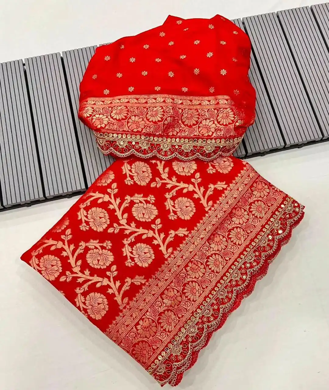 MS 451 Red Litchi Silk Saree with Embroidery Work & Lace Work. Available at ₹1399 only. Delivery 4-6 Working Days. Shop now. | Sarees, Bollywood Sarees, Creative Sarees, Designer Sarees, Embroidered Sarees, Ethnic Saree, Modern Digital sarees, Party Wear Sarees