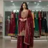 LG 2056 Red Organza Salwar Suit with Embroidery Work. Wedding, Party, Festive, Events Festive Deal ₹2099. Delivery 4-6 Working Days. Shop now. | Jump Suits, Salwar suit, Designer Suits, Casual Suits, Creative suits, Palazzo Suits, Party Wear Suits, Patiala Suits, Straight Suits