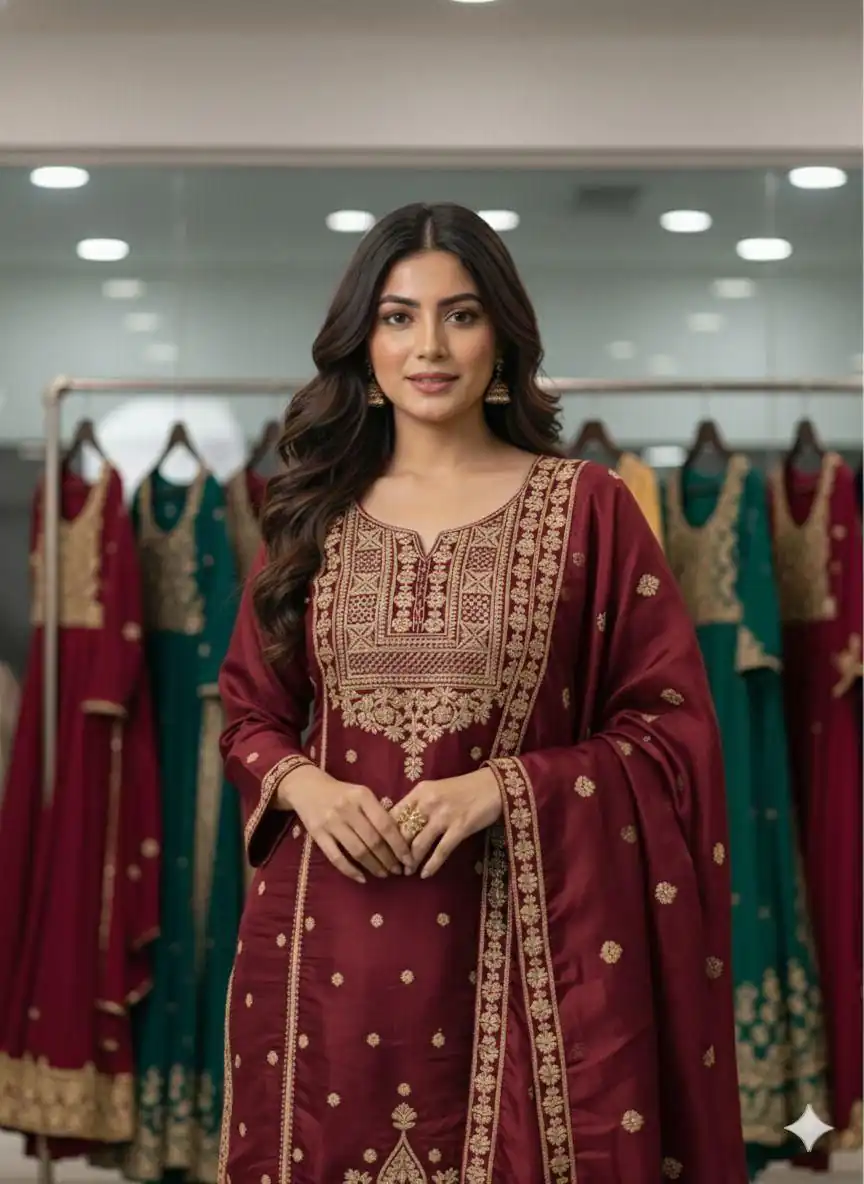 LG 2056 Red Organza Salwar Suit with Embroidery Work. Wedding, Party, Festive, Events Festive Deal ₹2099. Delivery 4-6 Working Days. Shop now. | Jump Suits, Salwar suit, Designer Suits, Casual Suits, Creative suits, Palazzo Suits, Party Wear Suits, Patiala Suits, Straight Suits