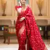 KPR 208 Red in Color Soft Lichi Silk Designer Work Saree . Wedding, Party, Festive, Available at ₹1399 only. Delivery 4-6 Working Days. Shop now. | Sarees, Bollywood Sarees, Creative Sarees, Designer Sarees, Embroidered Sarees, Ethnic Saree, Modern Digital sarees, Party Wear Sarees