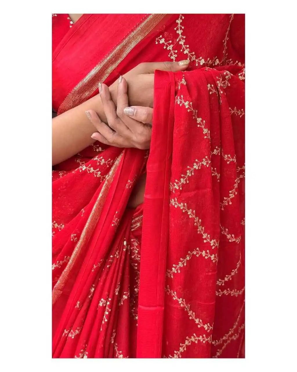 MS 505 Red Viscose Satin Saree with Sequins Work & Embroidery Work. Special Price ₹1599. Delivery 4-6 Working Days. Shop now. | Sarees, Bollywood Sarees, Creative Sarees, Designer Sarees, Embroidered Sarees, Ethnic Saree, Modern Digital sarees, Party Wear Sarees