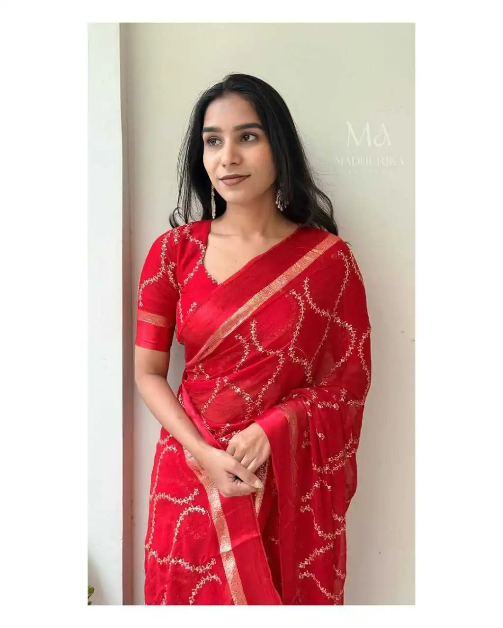 MS 505 Red Viscose Satin Saree with Sequins Work & Embroidery Work. Special Price ₹1599. Delivery 4-6 Working Days. Shop now. | Sarees, Bollywood Sarees, Creative Sarees, Designer Sarees, Embroidered Sarees, Ethnic Saree, Modern Digital sarees, Party Wear Sarees