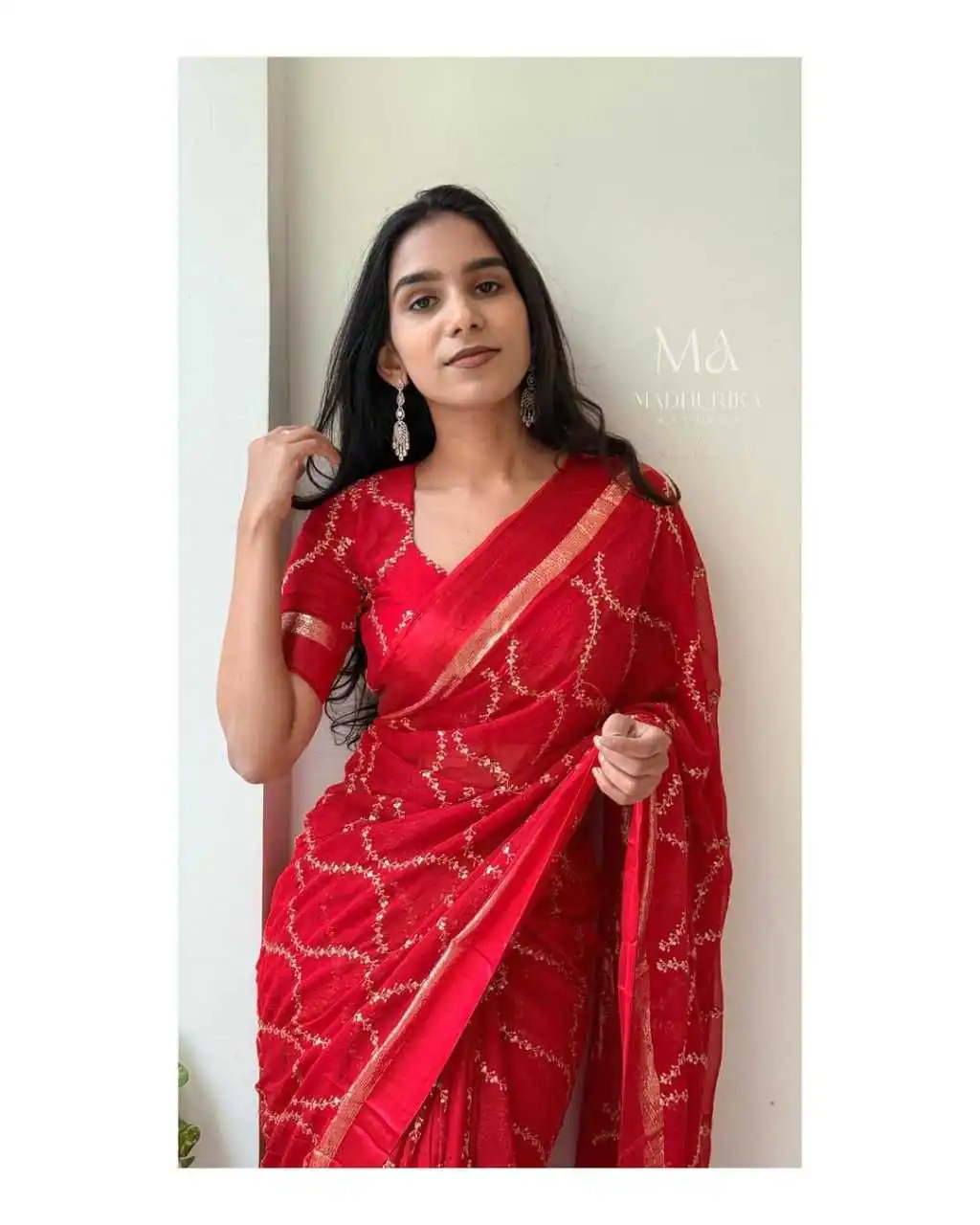 MS 505 Red Viscose Satin Saree with Sequins Work & Embroidery Work. Special Price ₹1599. Delivery 4-6 Working Days. Shop now. | Sarees, Bollywood Sarees, Creative Sarees, Designer Sarees, Embroidered Sarees, Ethnic Saree, Modern Digital sarees, Party Wear Sarees