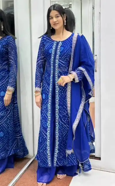 ST 201 Royal Blue Faux Georgette Salwar Suit with Sequins Work & Embroidery Work. Introductory Price ₹2099. Delivery 4-6 Working Days. Shop now. | Jump Suits, Salwar suit, Designer Suits, Casual Suits, Creative suits, Palazzo Suits, Party Wear Suits, Patiala Suits, Straight Suits