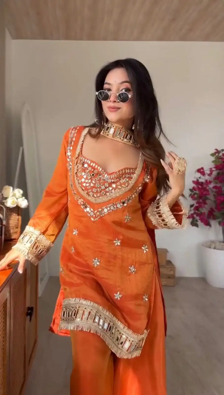SRK 5326 Rust Fendy Silk Salwar Suit with Mirror Work & Lace Work. Affordable Price ₹2399. Delivery 4-6 Working Days. Shop now. | Jump Suits, Salwar suit, Designer Suits, Casual Suits, Creative suits, Palazzo Suits, Party Wear Suits, Patiala Suits, Straight Suits