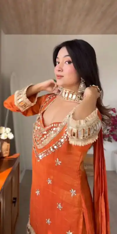 SRK 5326 Rust Fendy Silk Salwar Suit with Mirror Work & Lace Work. Affordable Price ₹2399. Delivery 4-6 Working Days. Shop now. | Jump Suits, Salwar suit, Designer Suits, Casual Suits, Creative suits, Palazzo Suits, Party Wear Suits, Patiala Suits, Straight Suits