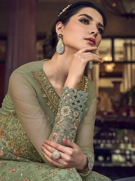 FC 6802 Sea Green in Banglory Silk Embroidery Work & Stone Work Salwar Suit . Festive Deal ₹3449. Delivery 4-6 Working Days. Shop now. | Jump Suits, Salwar suit, Designer Suits, Casual Suits, Creative suits, Palazzo Suits, Party Wear Suits, Patiala Suits, Straight Suits