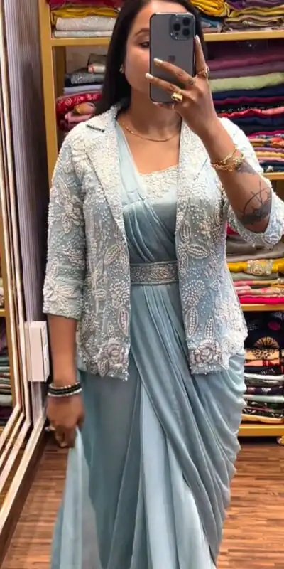 BB 58 Sky Blue Chinon Silk Saree Perfect for Wedding, Party, Engagement, Baby Shower, Sangeet – . Available at ₹1999 only. Delivery 4-6 Working Day | Sarees, Bollywood Sarees, Creative Sarees, Designer Sarees, Embroidered Sarees, Ethnic Saree, Modern Digital sarees, Party Wear Sarees
