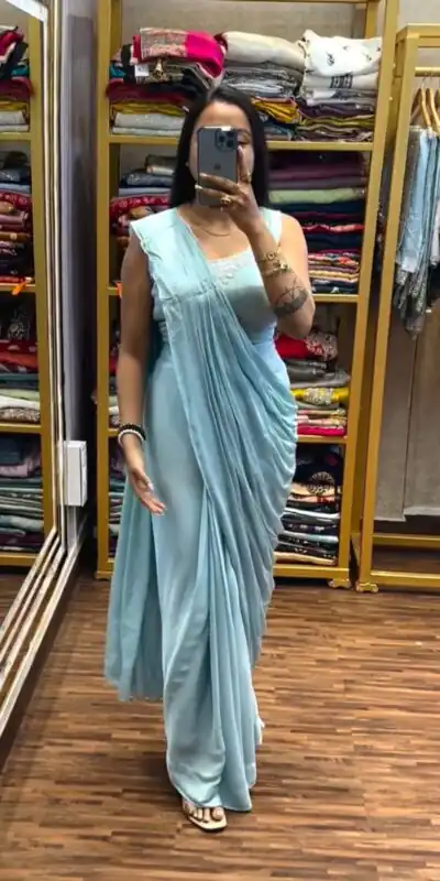 BB 58 Sky Blue Chinon Silk Saree Perfect for Wedding, Party, Engagement, Baby Shower, Sangeet – . Available at ₹1999 only. Delivery 4-6 Working Day | Sarees, Bollywood Sarees, Creative Sarees, Designer Sarees, Embroidered Sarees, Ethnic Saree, Modern Digital sarees, Party Wear Sarees