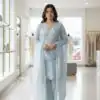 LG 2063 Sky Blue Faux Georgette Salwar Suit with Sequins Work & Embroidery Work. Introductory Price ₹2149. Delivery 4-6 Working Days. Shop now. | Jump Suits, Salwar suit, Designer Suits, Casual Suits, Creative suits, Palazzo Suits, Party Wear Suits, Patiala Suits, Straight Suits