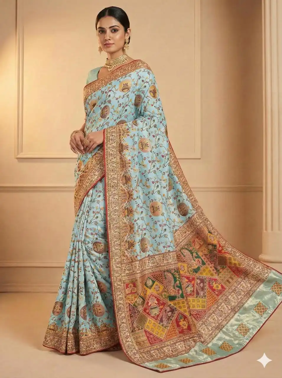 MS 547 Sky Blue with Lace Work & Zari Work. Soft Pashmina Saree Exclusive Offer ₹2999. Delivery 4-6 Working Days. Shop now. | Sarees, Bollywood Sarees, Creative Sarees, Designer Sarees, Embroidered Sarees, Ethnic Saree, Modern Digital sarees, Party Wear Sarees