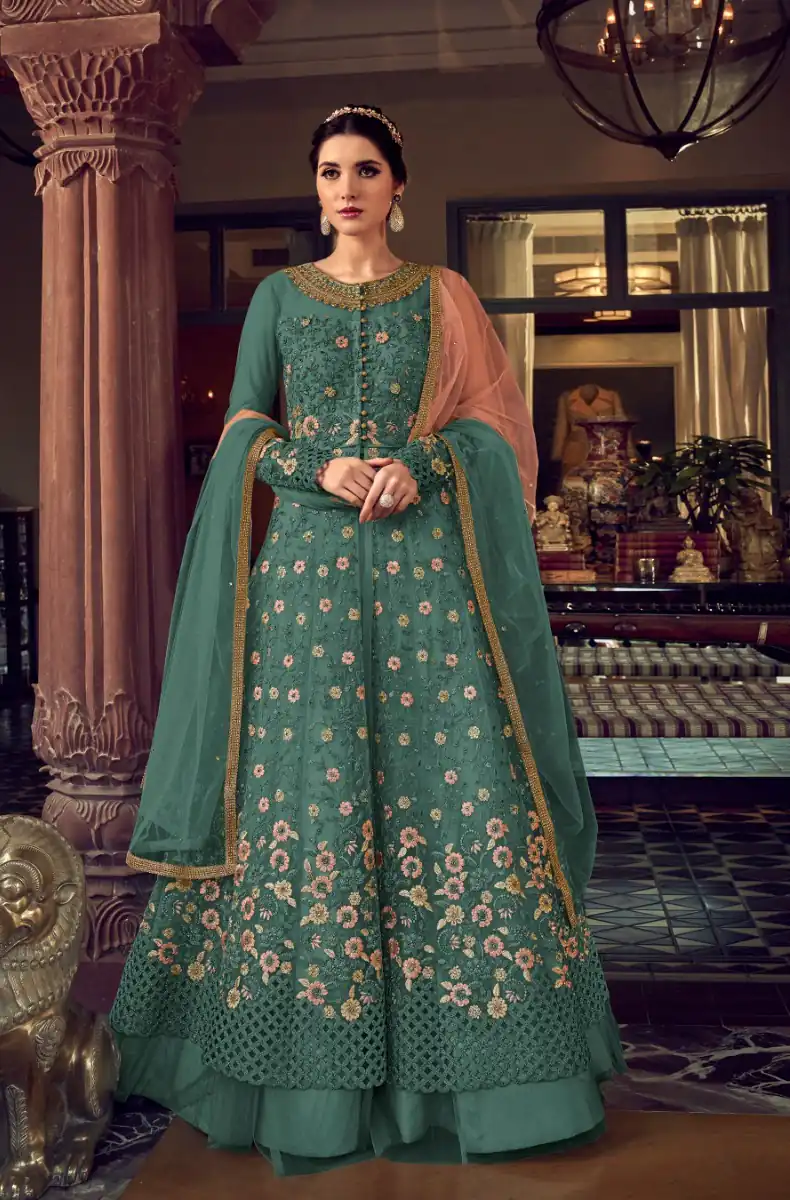 FC 6802 Teal in Banglory Silk Embroidery Work & Stone Work Salwar Suit . Festive Deal ₹3449. Delivery 4-6 Working Days. Shop now. | Jump Suits, Salwar suit, Designer Suits, Casual Suits, Creative suits, Palazzo Suits, Party Wear Suits, Patiala Suits, Straight Suits