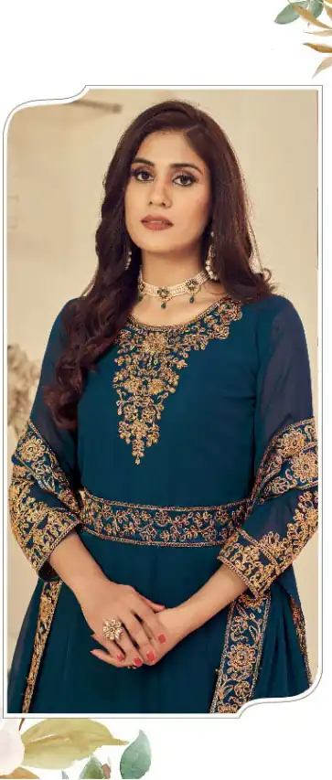 DS 1121 Tea Georgette Salwar Suit with Stone Work. Get it for ₹1999. Wedding, Party, Festive, Events, Delivery 4-6 Working Days. Shop now. | Designer Suits, Jump Suits, Tops & Bottoms, Track Suits, Trendy Wear, Salwar suit, Casual Suits, Creative suits, Palazzo Suits, Party Wear Suits, Patiala Suits, Straight Suits