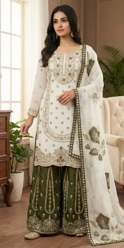 NSR 884 White Organza Silk Salwar Suit with Digital Print & Embroidery Work. Introductory Price ₹2149. Delivery 4-6 Working Days. Shop now. | Jump Suits, Salwar suit, Designer Suits, Casual Suits, Creative suits, Palazzo Suits, Party Wear Suits, Patiala Suits, Straight Suits