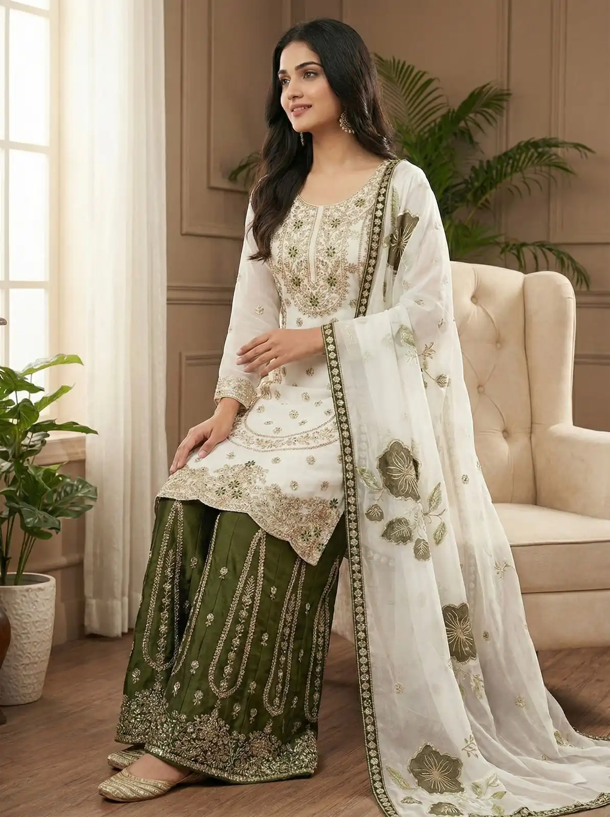NSR 884 White Organza Silk Salwar Suit with Digital Print & Embroidery Work. Introductory Price ₹2149. Delivery 4-6 Working Days. Shop now. | Jump Suits, Salwar suit, Designer Suits, Casual Suits, Creative suits, Palazzo Suits, Party Wear Suits, Patiala Suits, Straight Suits
