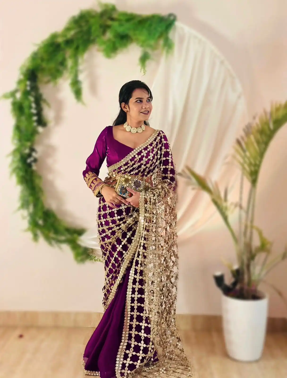 SRK 5322 Wine Fendy Silk Saree with Lace Work & Mirror Work. Wedding, Party, Festive, Events, Festive Deal ₹2499. Delivery 4-6 Working Days. Shop now. | Sarees, Bollywood Sarees, Creative Sarees, Designer Sarees, Embroidered Sarees, Ethnic Saree, Modern Digital sarees, Party Wear Sarees