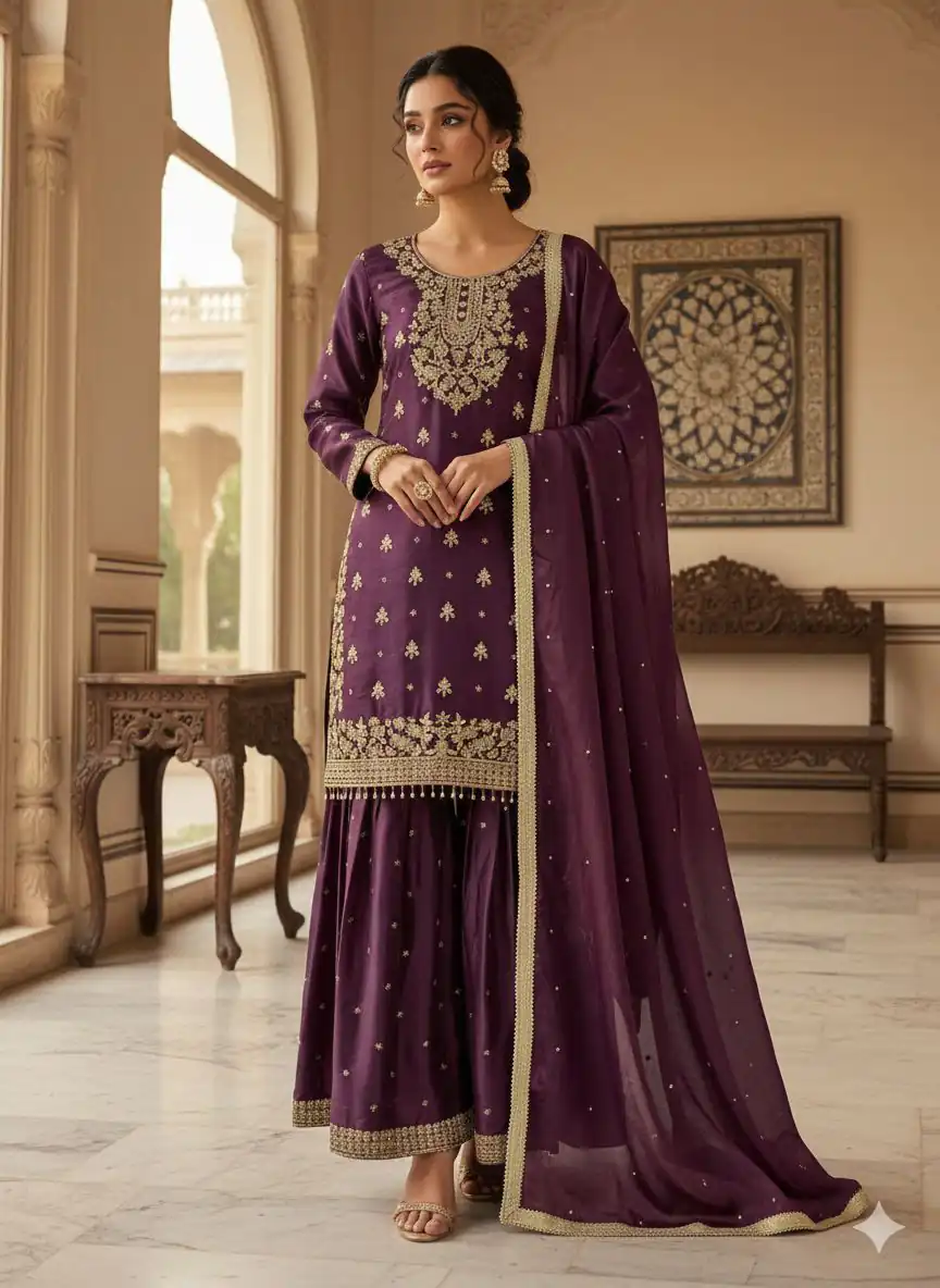 LG 2062 Wine Organza Silk Salwar Suit with Embroidery Work. Wedding, Party, Festive, Events Exclusive Offer ₹2499. Delivery 4-6 Working Days. Shop now. | Jump Suits, Salwar suit, Designer Suits, Casual Suits, Creative suits, Palazzo Suits, Party Wear Suits, Patiala Suits, Straight Suits