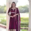 KA 1215 Wine Vichitra Silk Gown Perfect for Wedding, Party, Holi, Anniversary, Mehendi –. Grab it for ₹2449. Delivery 4-6 Working Days. Shop now. | Gowns, Bollywood Gowns, Creative Gowns, Designer Gowns, Embroidered Gowns, Party Wear Gowns