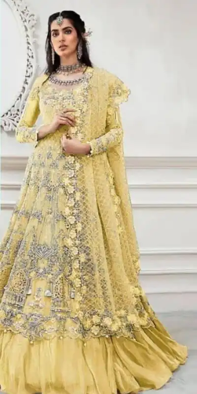 FC 108 Yellow in Heavy Net Stone Work & Embroidery Work Salwar Suit . Get it for ₹2149. Delivery 4-6 Working Days. Shop now. | Jump Suits, Salwar suit, Designer Suits, Casual Suits, Creative suits, Palazzo Suits, Party Wear Suits, Patiala Suits, Straight Suits