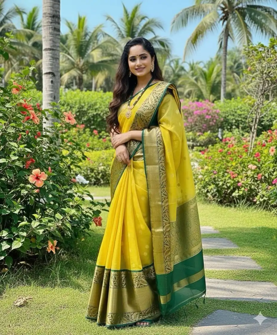 KPR 225 Yellow in Soft Lichi Silk Lace Work & Lace Border Saree . Special Price ₹1449. Delivery 4-6 Working Days. Shop now. | Sarees, Bollywood Sarees, Creative Sarees, Designer Sarees, Embroidered Sarees, Ethnic Saree, Modern Digital sarees, Party Wear Sarees