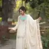 Aglow Off White Chinon Embroider Work Salwar Suit