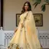 Alluring Yellow Georgette Embroider Work Gown