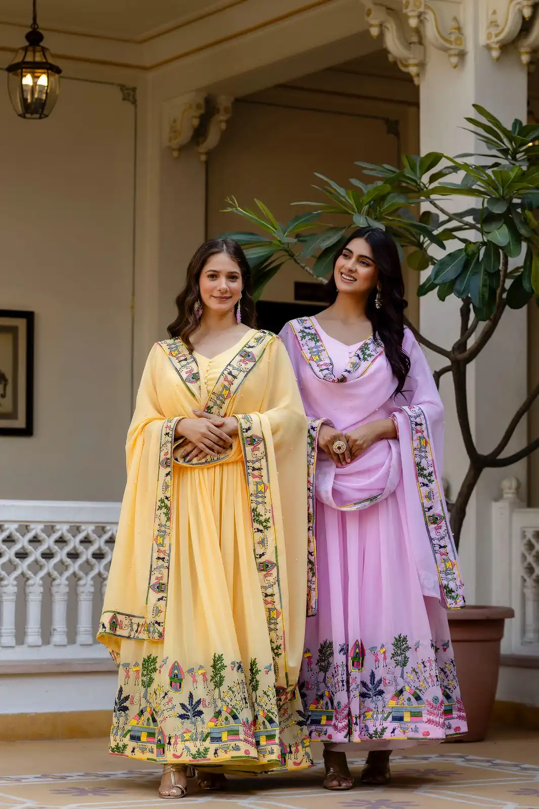 Alluring Yellow Georgette Embroider Work Gown - Image 13