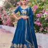 Special Blue Vichitra Silk Thread Work Lehenga Choli