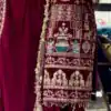 Stylish Maroon Natural Crepe Sequence Work Salwar Suit