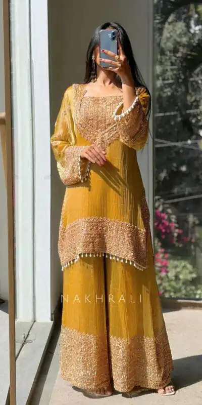 Super Mustered Fendy Silk Embroidery Work Salwar Suit