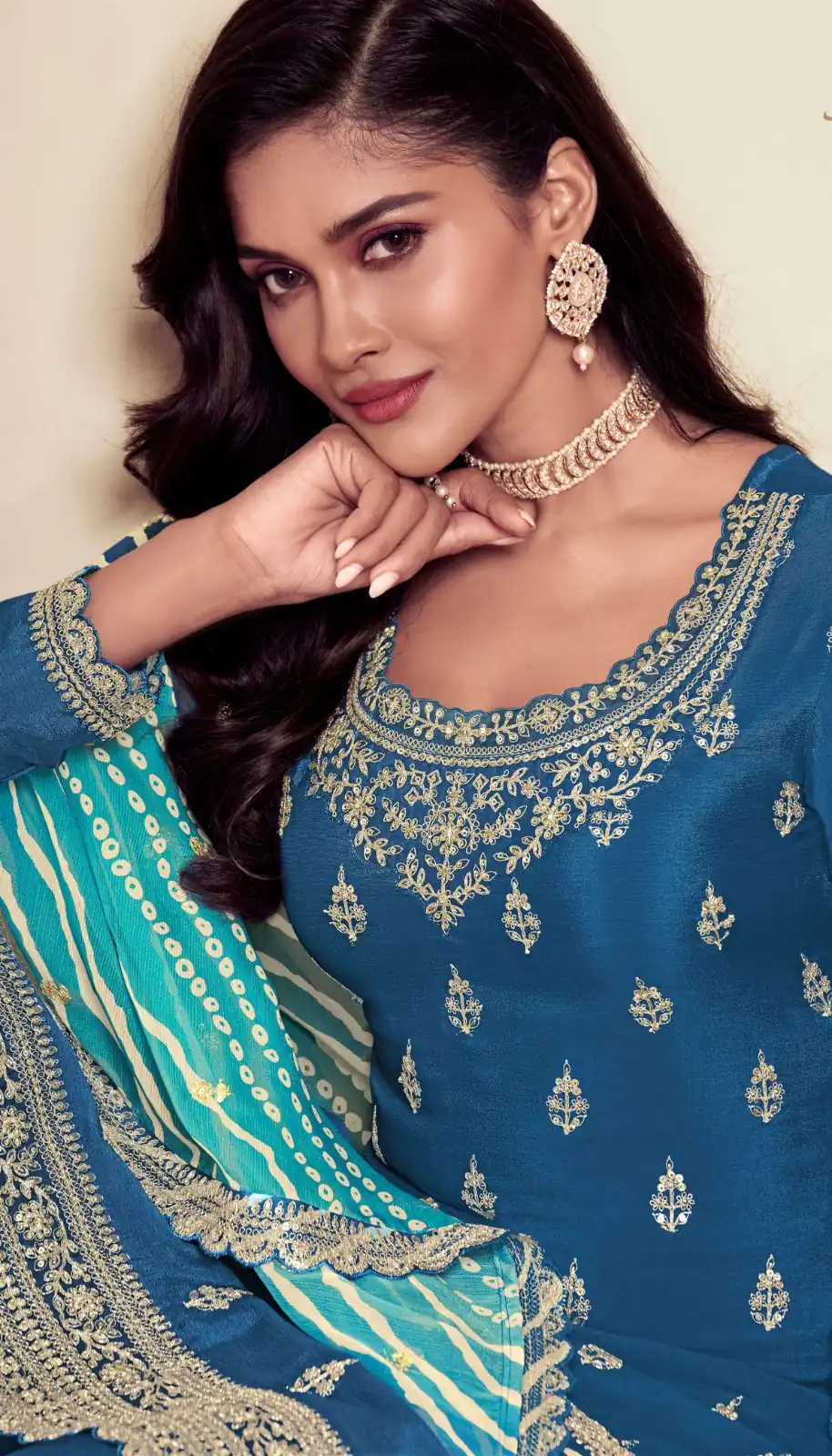 FC 72961 Blue Viscous Chinon Salwar Suit with Lace Work & Embroidery Work. Exclusive Offer ₹2549. Delivery 4-6 Working Days. Shop now. | Jump Suits, Salwar suit, Designer Suits, Casual Suits, Creative suits, Palazzo Suits, Party Wear Suits, Patiala Suits, Straight Suits