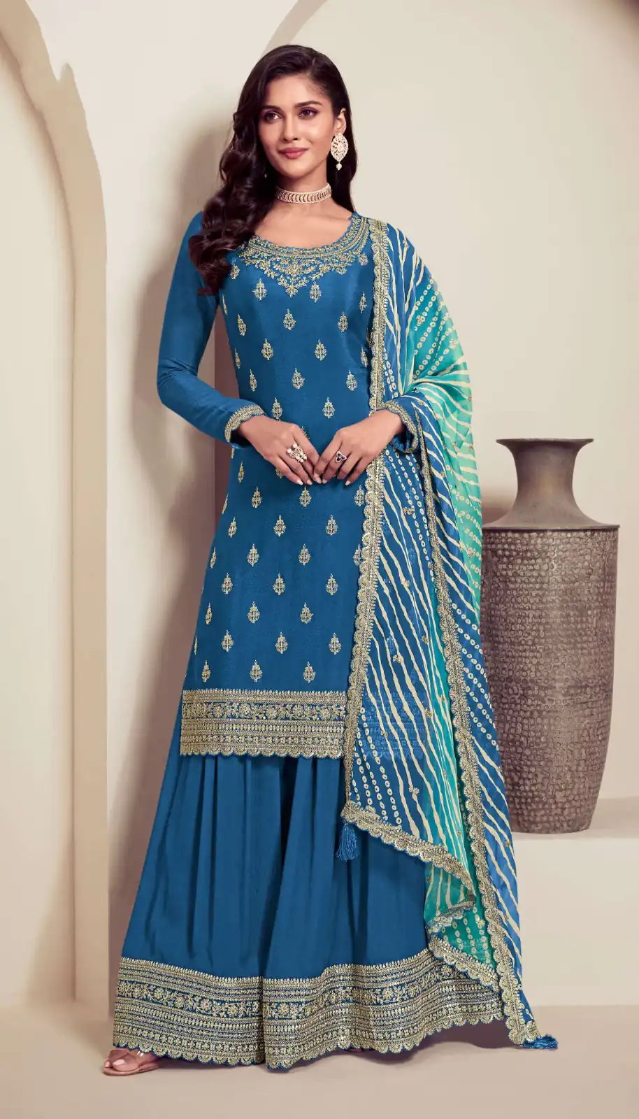 FC 72961 Blue Viscous Chinon Salwar Suit with Lace Work & Embroidery Work. Exclusive Offer ₹2549. Delivery 4-6 Working Days. Shop now. | Jump Suits, Salwar suit, Designer Suits, Casual Suits, Creative suits, Palazzo Suits, Party Wear Suits, Patiala Suits, Straight Suits