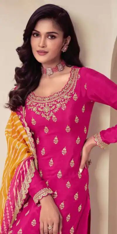 FC 72961 Pink Viscous Chinon Salwar Suit with Lace Work & Embroidery Work. Exclusive Offer ₹2549. Delivery 4-6 Working Days. Shop now. | Jump Suits, Salwar suit, Designer Suits, Casual Suits, Creative suits, Palazzo Suits, Party Wear Suits, Patiala Suits, Straight Suits