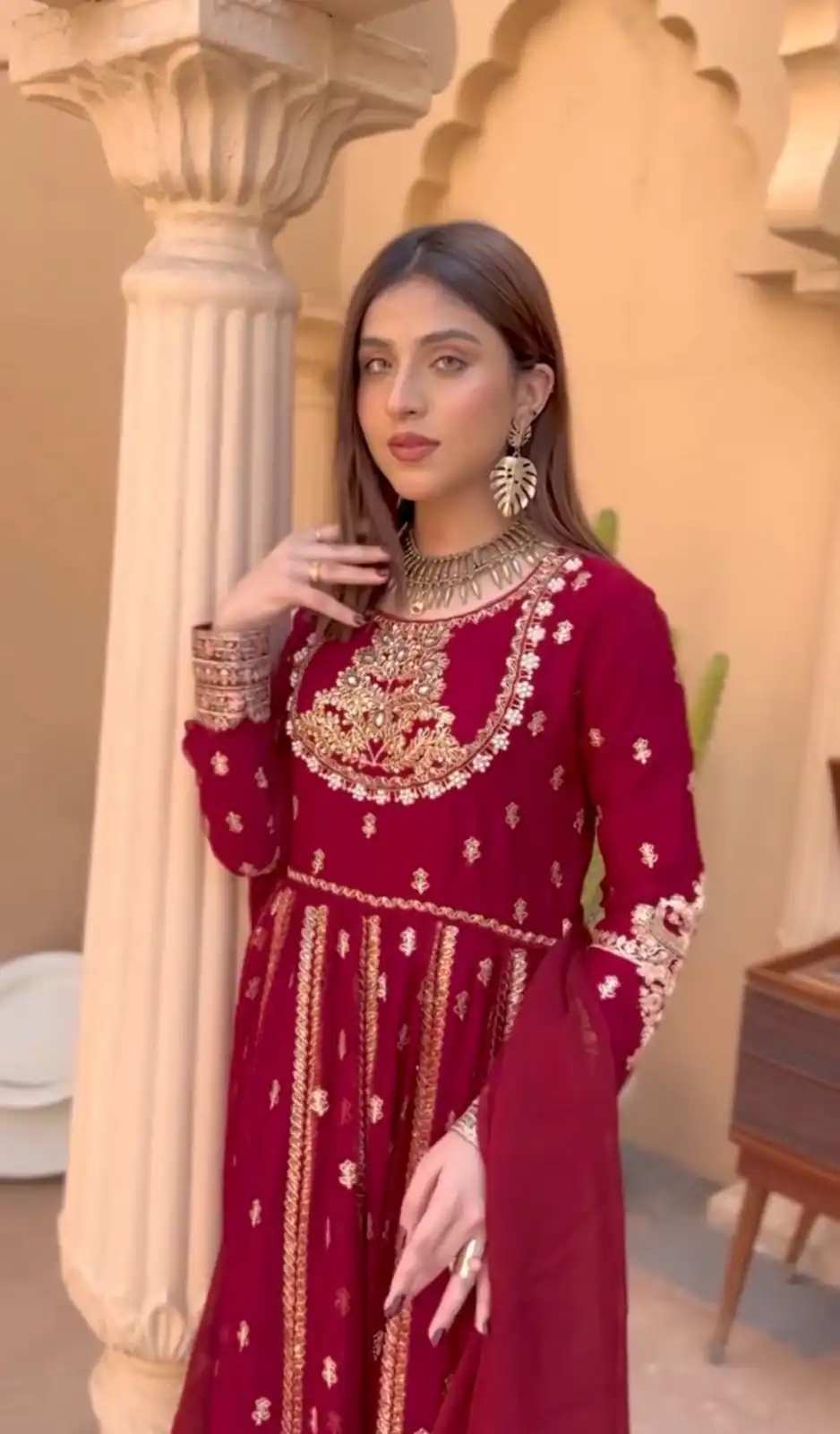 WW 1206 Red Color Fox Blooming Georgette Gown with Lace Work. Affordable Price ₹2399. Delivery 4-6 Working Days. Shop now. | Gowns, Bollywood Gowns, Creative Gowns, Designer Gowns, Embroidered Gowns, Party Wear Gowns