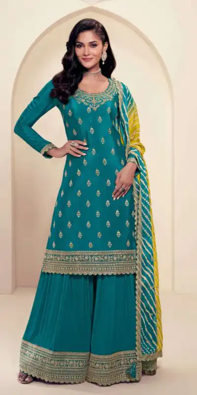 FC 72961 Teal Viscous Chinon Salwar Suit with Lace Work & Embroidery Work. Exclusive Offer ₹2549. Delivery 4-6 Working Days. Shop now. | Jump Suits, Salwar suit, Designer Suits, Casual Suits, Creative suits, Palazzo Suits, Party Wear Suits, Patiala Suits, Straight Suits