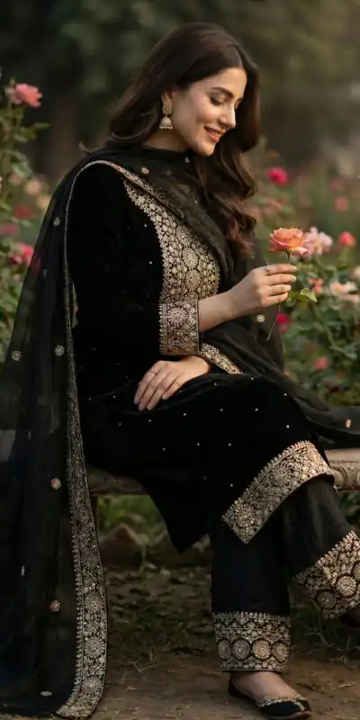 JF 040 Black Fendy Silk Salwar Suitwith Embroidery Work & Lace Work. Now at just ₹2049. Delivery 4-6 Working Days. Shop now. | Jump Suits, Salwar suit, Designer Suits, Casual Suits, Creative suits, Palazzo Suits, Party Wear Suits, Patiala Suits, Straight Suits