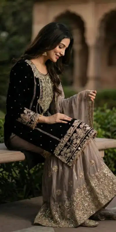 SR 1706 Black Faux Georgette Gown Perfect for Wedding, Party, Makar Sankranti, Karwa Chauth, Ethnic Day – . Now at just ₹1949. Delivery 4-6 Working D | Jump Suits, Salwar suit, Designer Suits, Casual Suits, Creative suits, Palazzo Suits, Party Wear Suits, Patiala Suits, Straight Suits