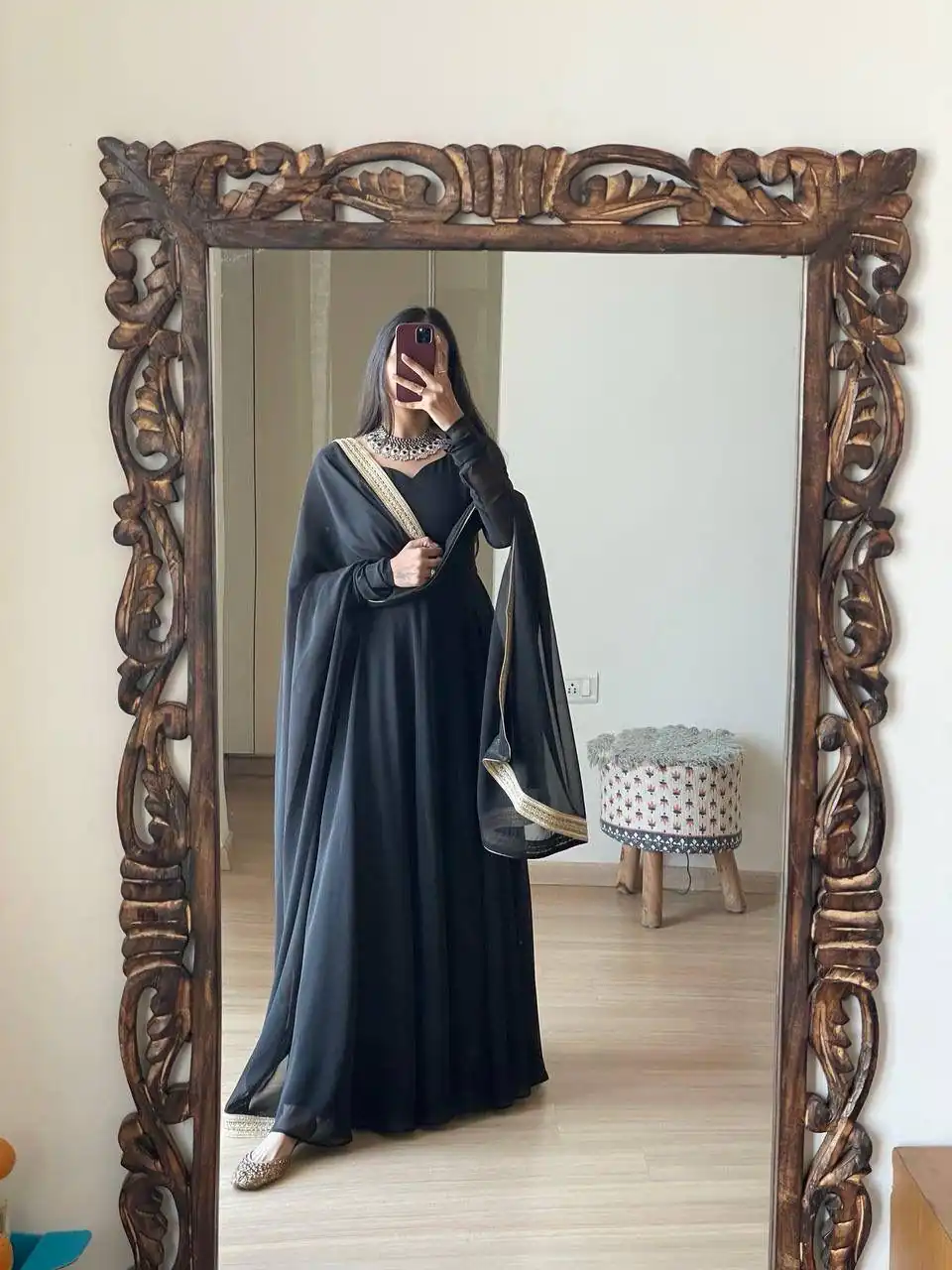 FB L226 Black Faux Georgette Gown Perfect for Wedding, Party, Makar Sankranti, Karwa Chauth, Ethnic Day – . Now at just ₹1799. Delivery 4-6 Working D | Gowns, Bollywood Gowns, Creative Gowns, Designer Gowns, Embroidered Gowns, Party Wear Gowns