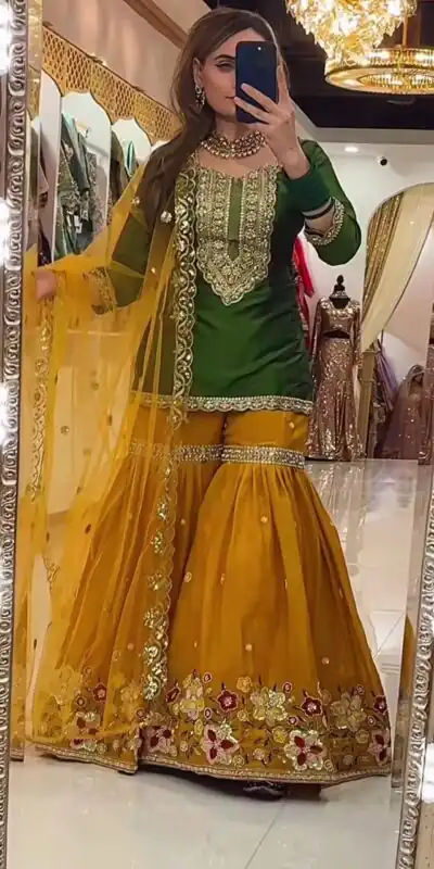 NF 1272 Green Faux Georgette Gown Perfect for Wedding, Party, Makar Sankranti, Karwa Chauth, Ethnic Day – . Now at just ₹2449. Delivery 4-6 Working D | Jump Suits, Salwar suit, Designer Suits, Casual Suits, Creative suits, Palazzo Suits, Party Wear Suits, Patiala Suits, Straight Suits