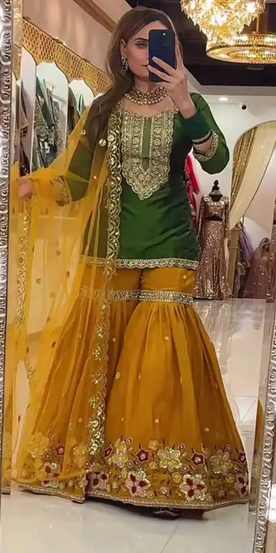 NF 1272 Green Faux Georgette Gown Perfect for Wedding, Party, Makar Sankranti, Karwa Chauth, Ethnic Day – . Now at just ₹2449. Delivery 4-6 Working D | Jump Suits, Salwar suit, Designer Suits, Casual Suits, Creative suits, Palazzo Suits, Party Wear Suits, Patiala Suits, Straight Suits