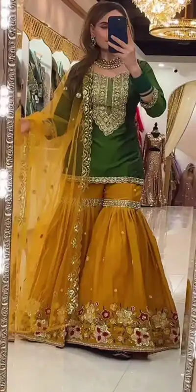 NF 1272 Green Faux Georgette Gown Perfect for Wedding, Party, Makar Sankranti, Karwa Chauth, Ethnic Day – . Now at just ₹2449. Delivery 4-6 Working D | Jump Suits, Salwar suit, Designer Suits, Casual Suits, Creative suits, Palazzo Suits, Party Wear Suits, Patiala Suits, Straight Suits