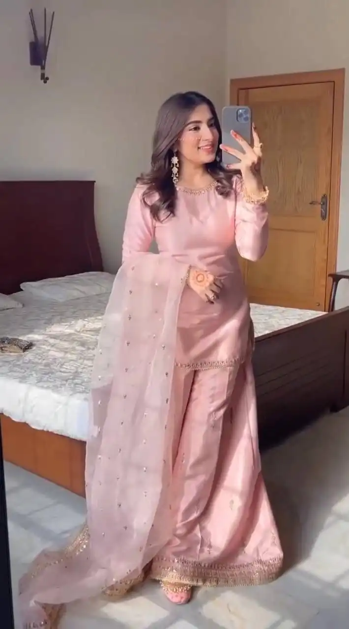 ST 199 Pink Dull Satin Salwar Suit Perfect for Wedding, Party, Reception, Raksha Bandhan, Eid – . Best Price ₹1999. Delivery 4-6 Working Days. Shop now | Jump Suits, Salwar suit, Designer Suits, Casual Suits, Creative suits, Palazzo Suits, Party Wear Suits, Patiala Suits, Straight Suits