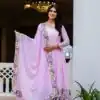 RR 41 Pink Faux Georgette Gown Perfect for Wedding, Party, Makar Sankranti, Karwa Chauth, Ethnic Day – . Now at just ₹2599. Delivery 4-6 Working D | Gowns, Bollywood Gowns, Creative Gowns, Designer Gowns, Embroidered Gowns, Party Wear Gowns
