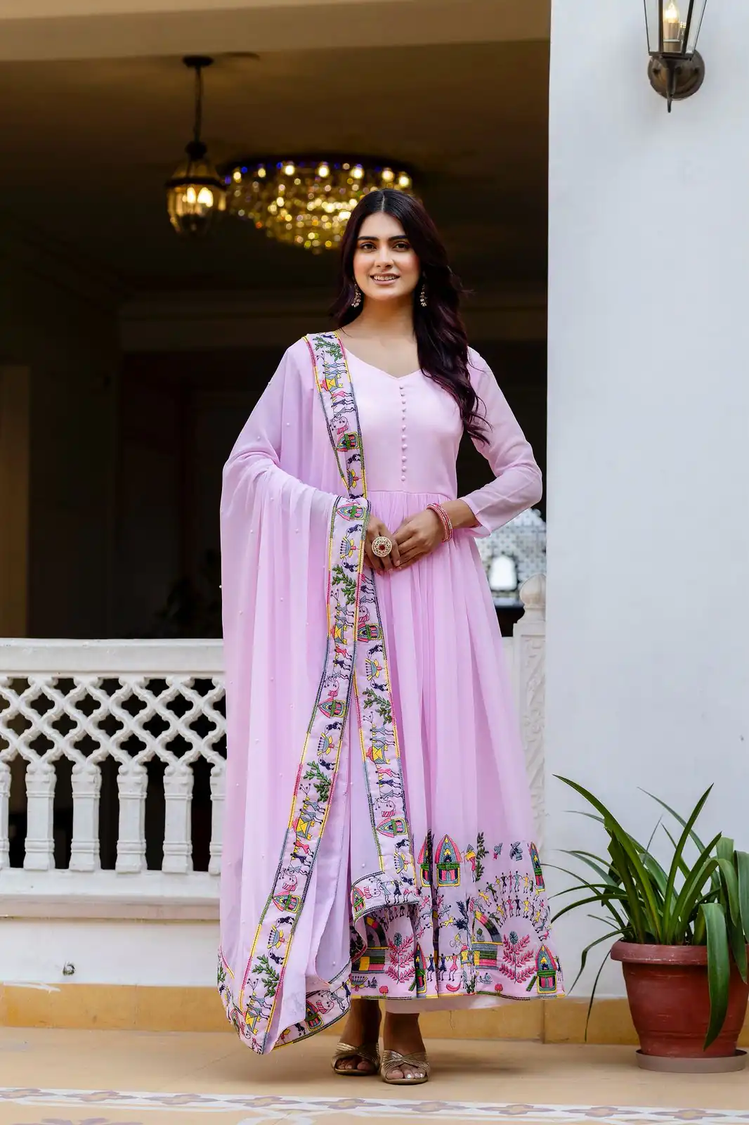 RR 41 Pink Faux Georgette Gown Perfect for Wedding, Party, Makar Sankranti, Karwa Chauth, Ethnic Day – . Now at just ₹2599. Delivery 4-6 Working D | Gowns, Bollywood Gowns, Creative Gowns, Designer Gowns, Embroidered Gowns, Party Wear Gowns