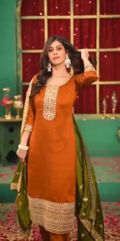 DC 96 Orange Color Chinon Silk Salwar Suit with Embroidery Work. Online Get it for ₹2149. Delivery 4-6 Working Days. Shop now. | Jump Suits, Salwar suit, Designer Suits, Casual Suits, Creative suits, Palazzo Suits, Party Wear Suits, Patiala Suits, Straight Suits