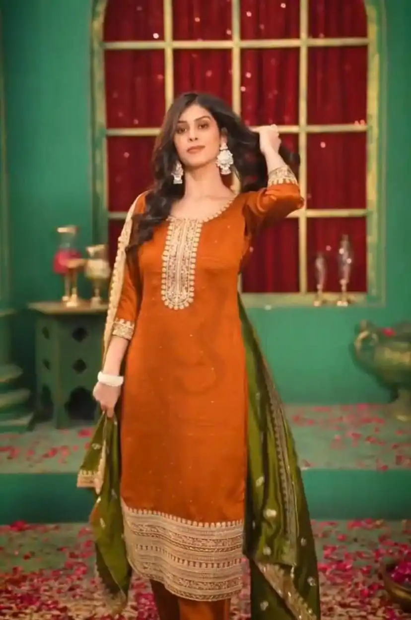 DC 96 Orange Color Chinon Silk Salwar Suit with Embroidery Work. Online Get it for ₹2149. Delivery 4-6 Working Days. Shop now. | Jump Suits, Salwar suit, Designer Suits, Casual Suits, Creative suits, Palazzo Suits, Party Wear Suits, Patiala Suits, Straight Suits