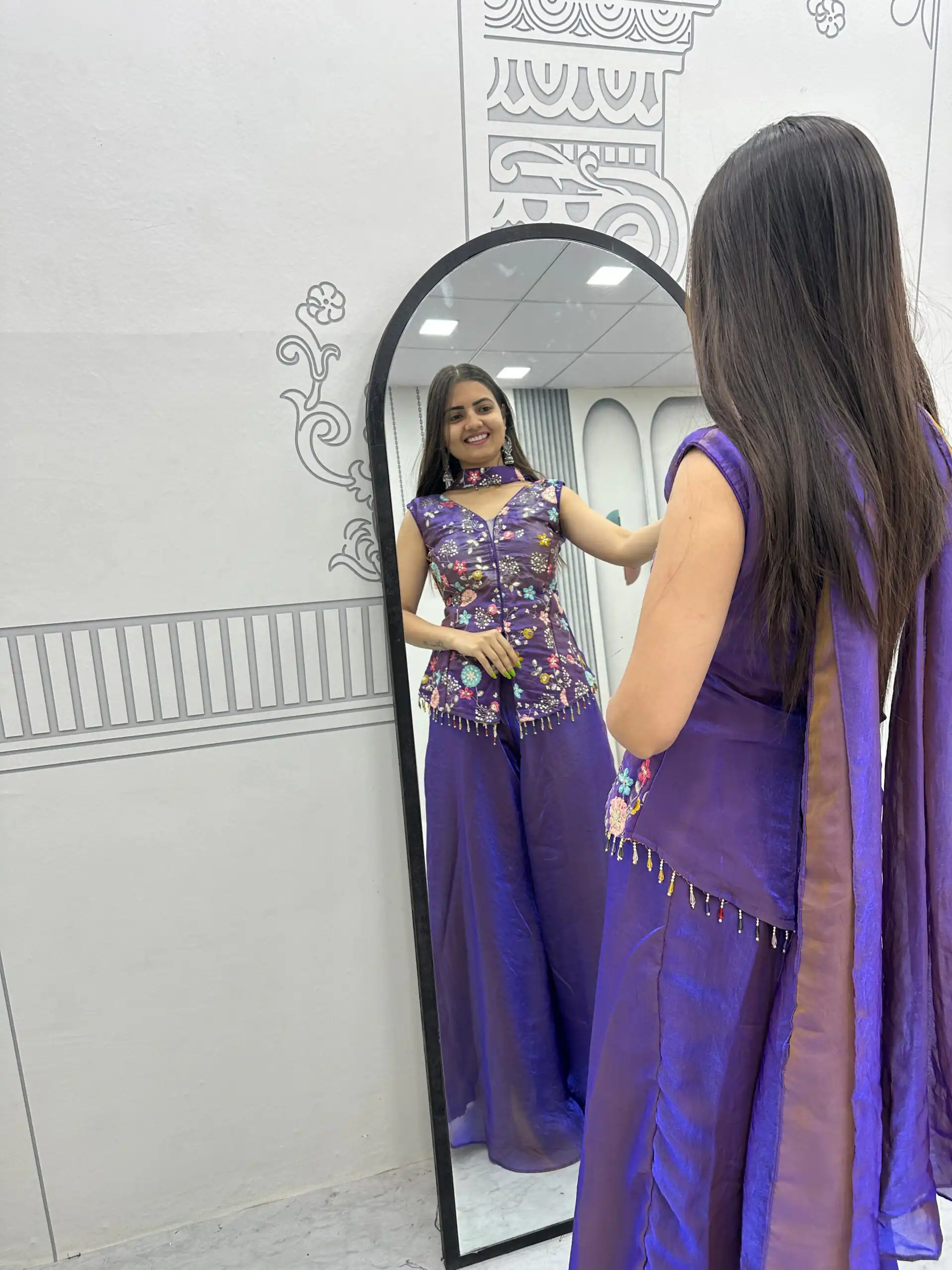 PC 551 Purple Tissue Simmer Salwar Suit with Embroidery Work. Affordable Price ₹2549. Delivery 4-6 Working Days. Shop now. | Jump Suits, Salwar suit, Designer Suits, Casual Suits, Creative suits, Palazzo Suits, Party Wear Suits, Patiala Suits, Straight Suits