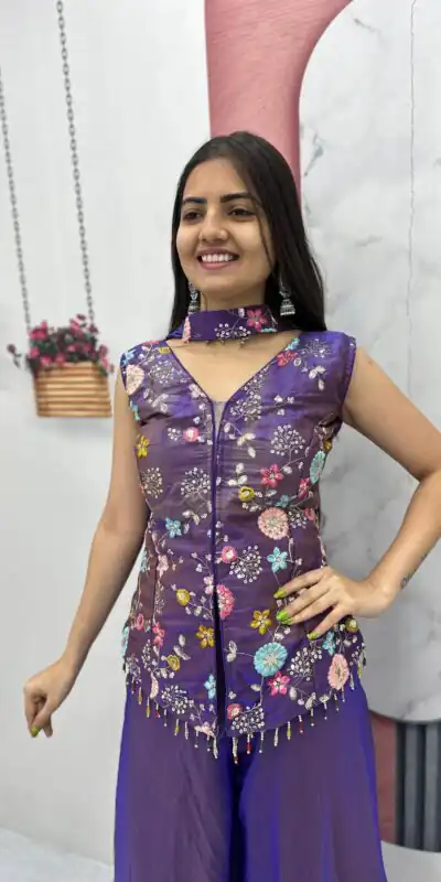 PC 551 Purple Tissue Simmer Salwar Suit with Embroidery Work. Affordable Price ₹2549. Delivery 4-6 Working Days. Shop now. | Jump Suits, Salwar suit, Designer Suits, Casual Suits, Creative suits, Palazzo Suits, Party Wear Suits, Patiala Suits, Straight Suits